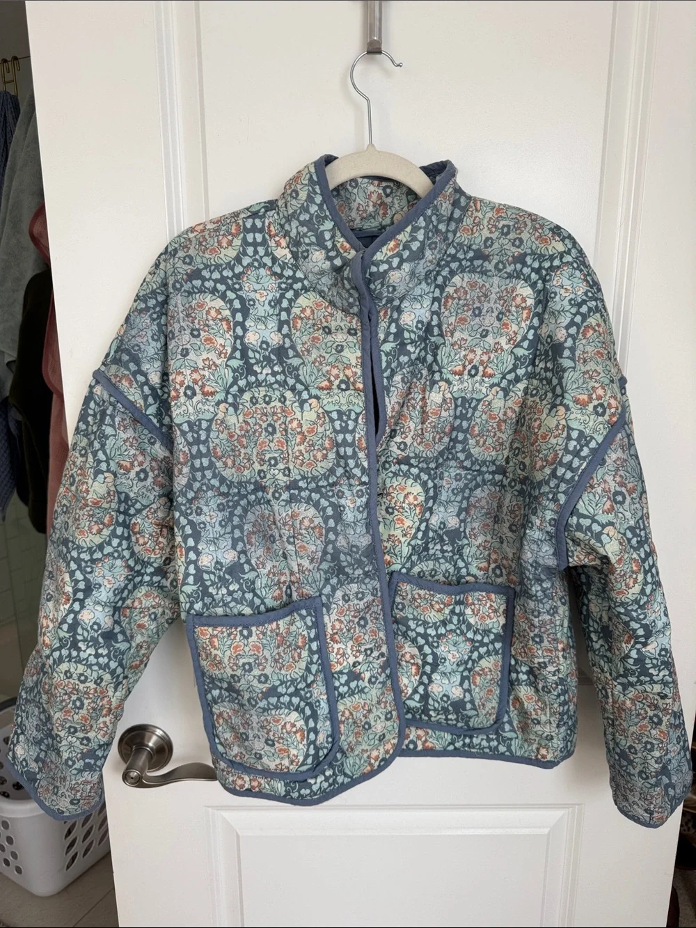 Free People Chloe Floral Quilted Jacket in S
